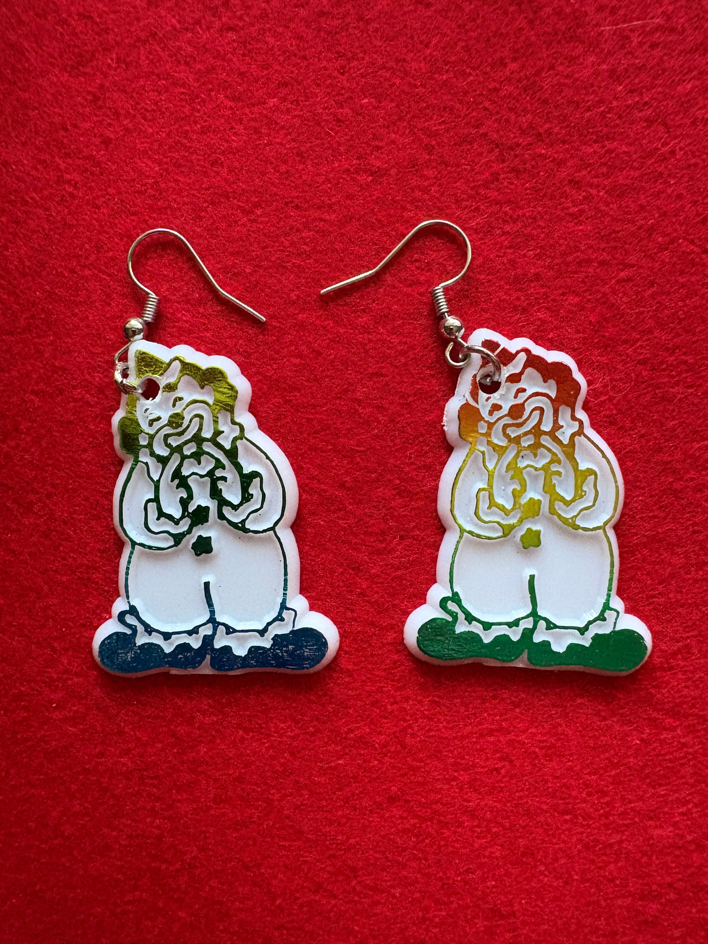 Holographic Clown Earrings