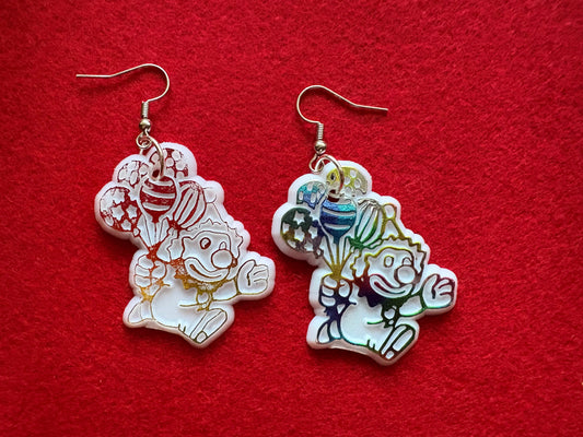 Holographic Clown Earrings